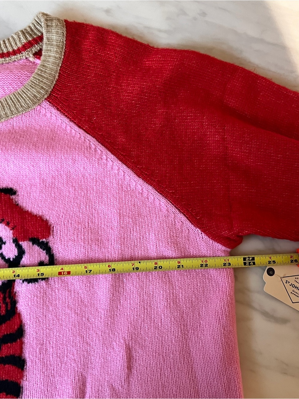 St. John’s Bay Dog Graphic Sweater Women’s XXL Pink Red Knit Pullover NWT Cute - Picture 7 of 8